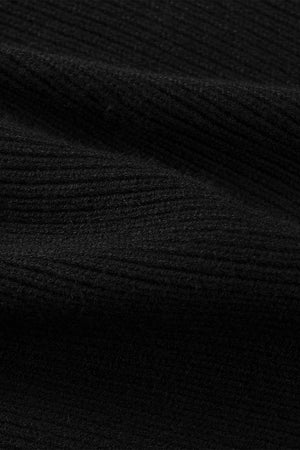 Black Striped Long Sleeve Knit Sweater