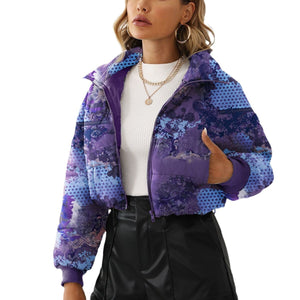 ABYS02 Women's 2023 Winter New Fashion Cotton-padded Jacket Stand Collar Bread Coat Warm Cotton-padded Coat Spot