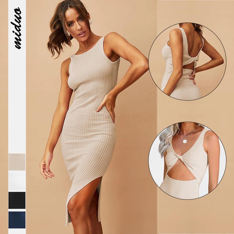 AB07MD Amazon Cross-border For Europe And The United States Best Selling Sleeveless Sexy Hot Girl Socialite Hip Dress Autumn And Winter With Coat