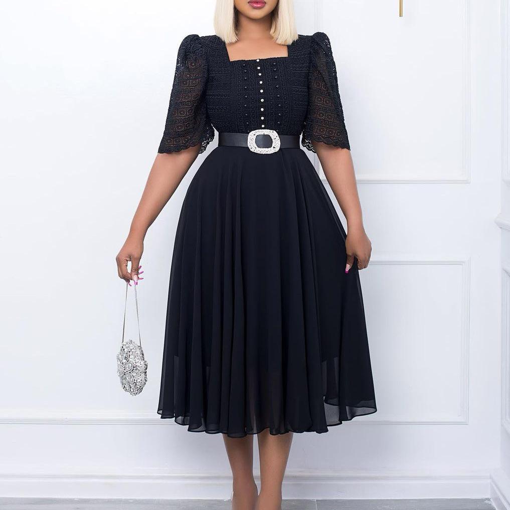 AB10ATE D280 Belt 2022 Cross-border New European And American Fashion Stitching Chiffon Beads Celebrity African Foreign Trade Dress