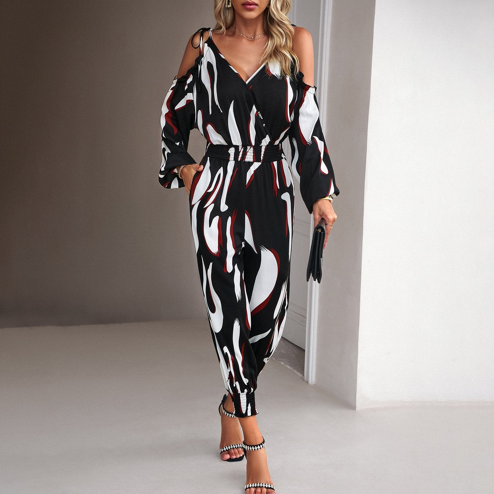 AB01DY Fashion Jumpsuit 2023 Autumn And Winter Foreign Trade Amazon Independent Station Commuter Waist Pants