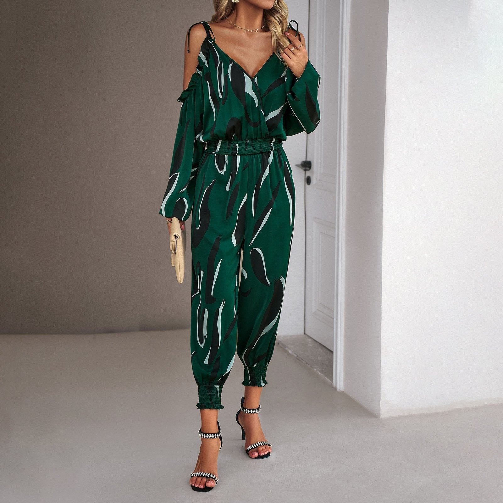 AB01DY Fashion Jumpsuit 2023 Autumn And Winter Foreign Trade Amazon Independent Station Commuter Waist Pants