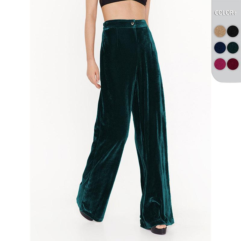 2023 Summer European And American French New Style Trousers Design Sense Fluffy Dagging Wide Leg Pants Elegant Slimming Casual Pants For Women