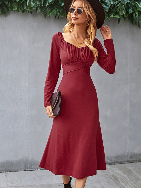 Women's Solid Knit Raglan Sleeve Dress