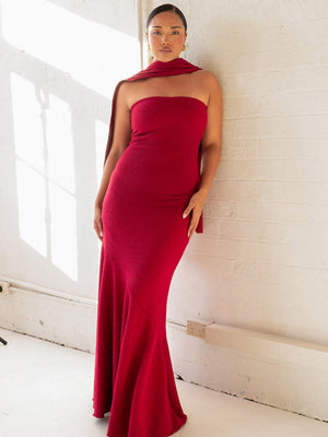 Vestido chal con dobladillo de pez cruzado en el pecho 