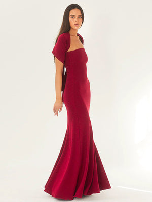 Vestido chal con dobladillo de pez cruzado en el pecho 
