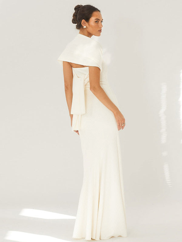 Vestido chal con dobladillo de pez cruzado en el pecho 